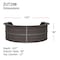 Linea Italia Reception Desk 107 in D X 46 in H, 11.8 ft W X Thermofused Laminate, Mocha ZUT298 - alternate 6